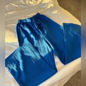True Blue Wide Leg Tie Waist Pants